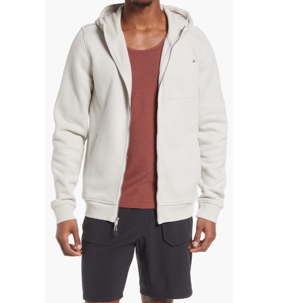 Vuori Seaside Men's Hoodie Full zip Jacket Cream Sz XL